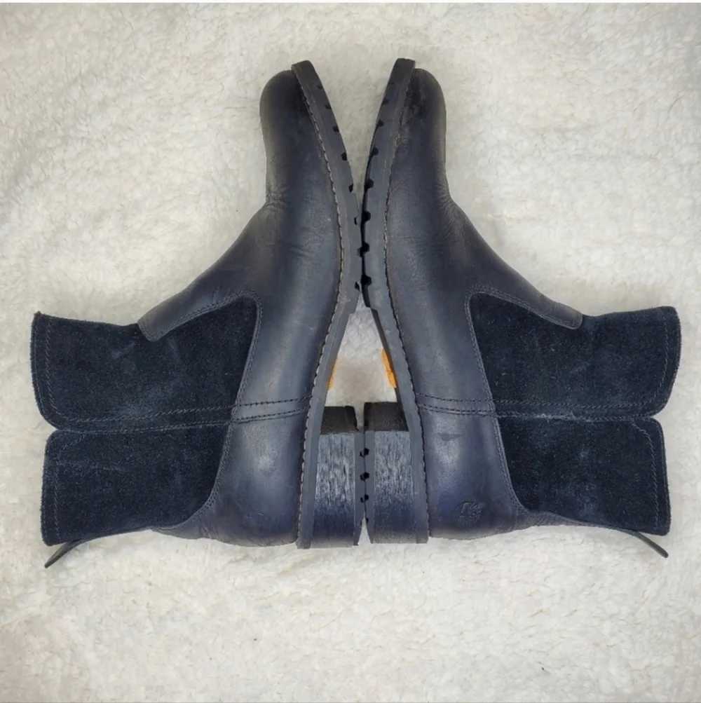 Timberland Bethel Black Suede Leather Biker Moto Fall Heeled Ankle Boots